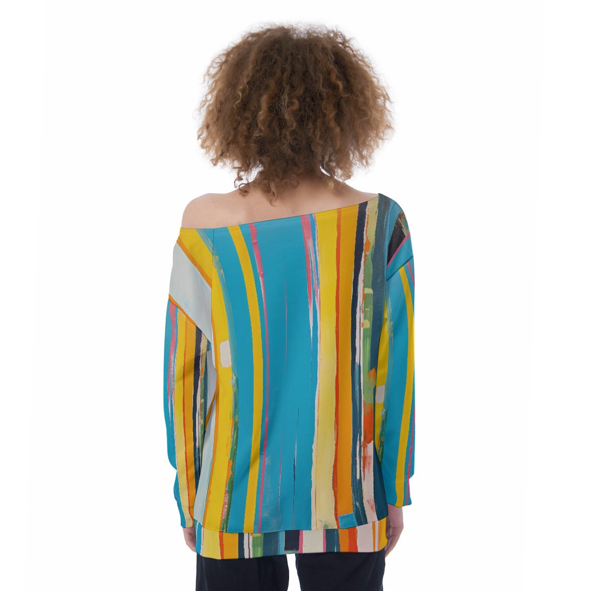 All-Over Print Oversized Women's Off-Shoulder Sweatshirt
