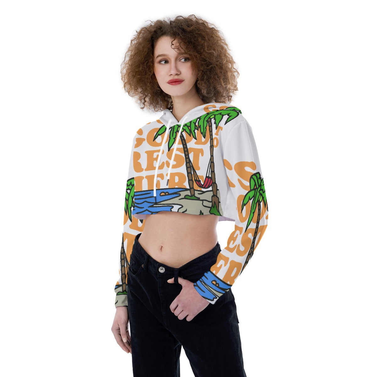 All-Over Print Women's Crop Top Hoodie