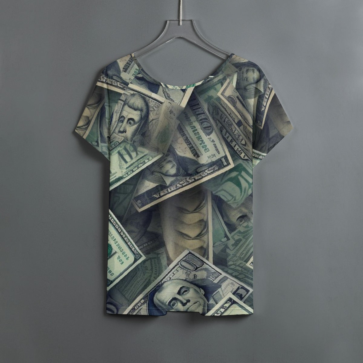 All-Over Print Women's Round Neck T-shirt With Raglan Sleeve