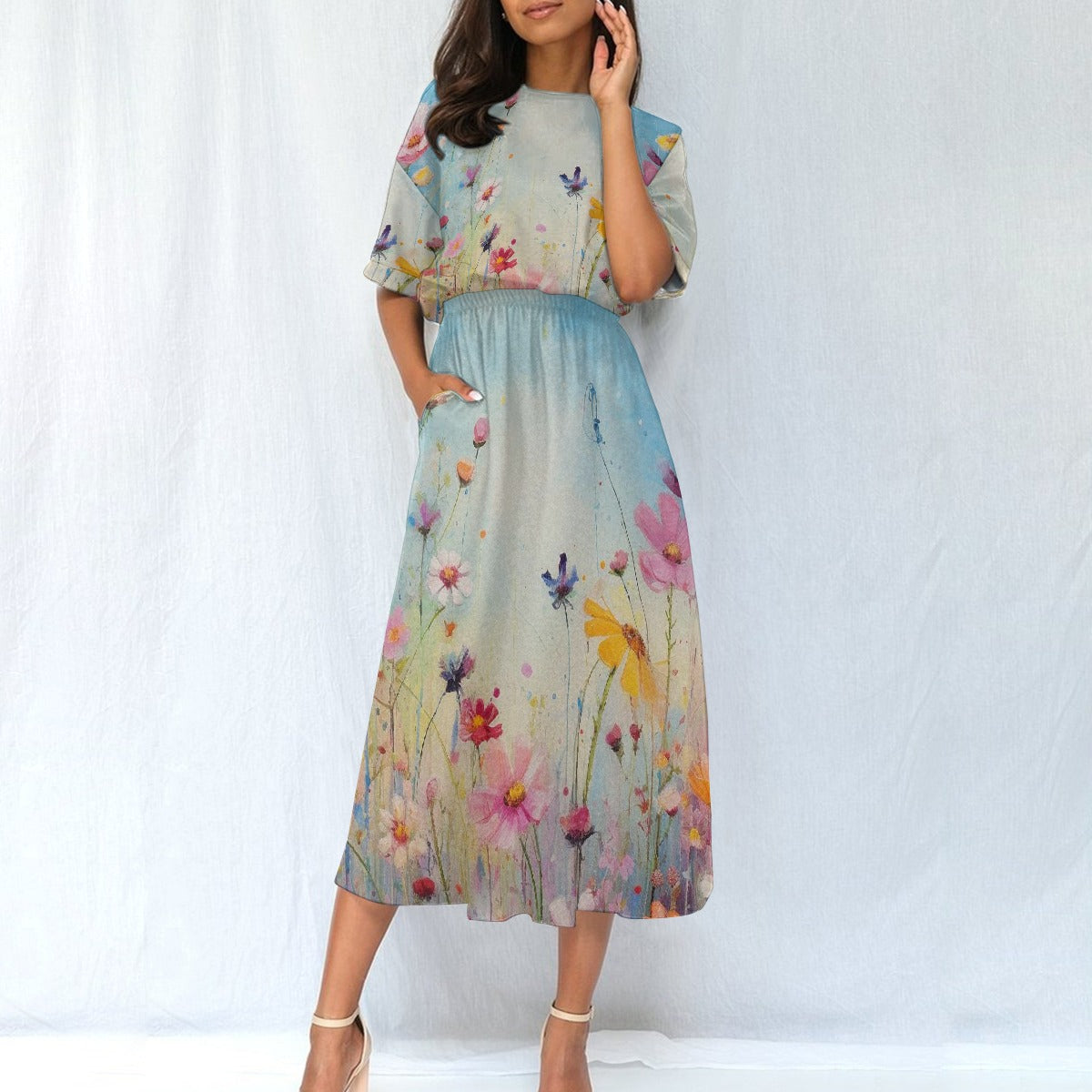 All-Over Print Women's Elastic Waist Dress