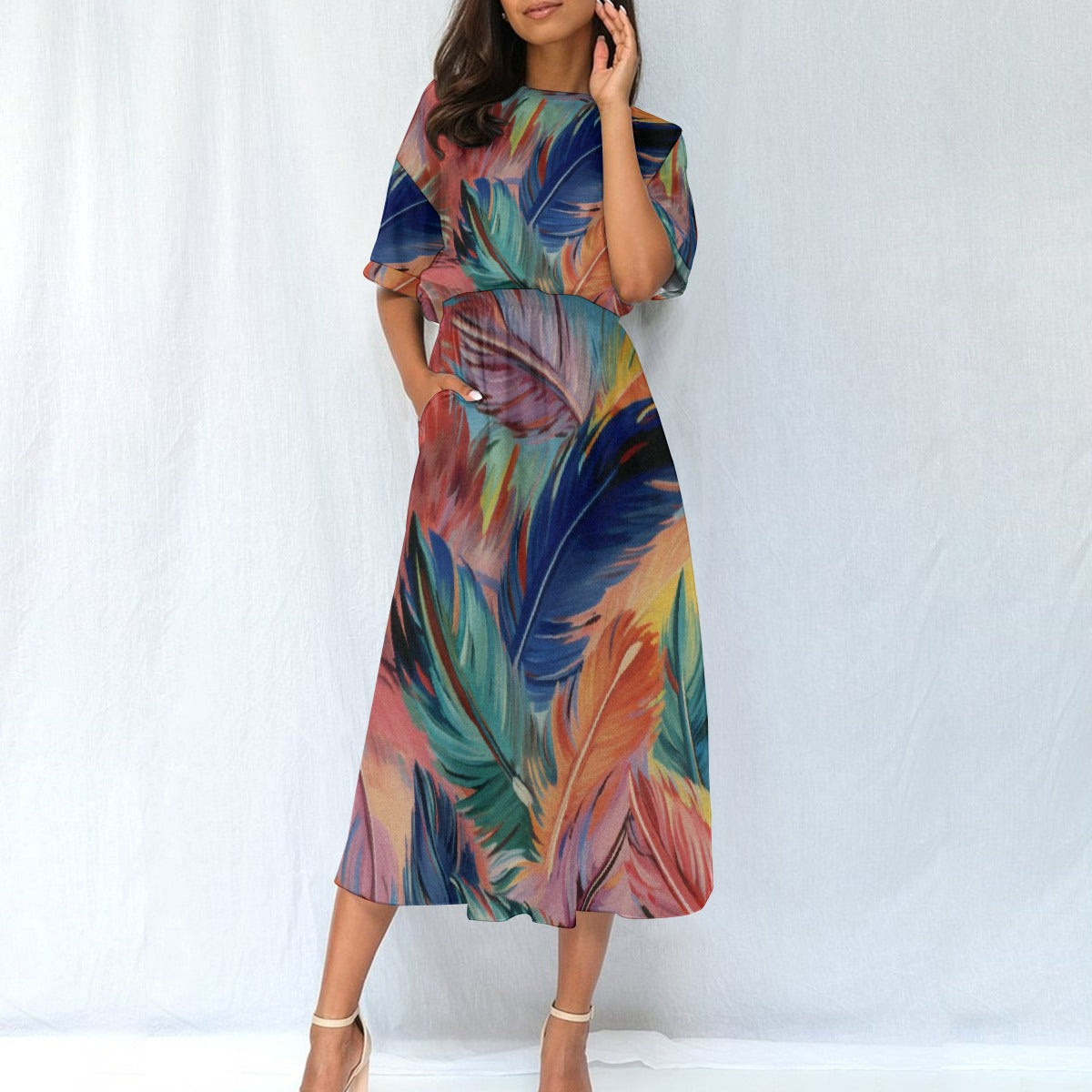 All-Over Print Women's Elastic Waist Dress