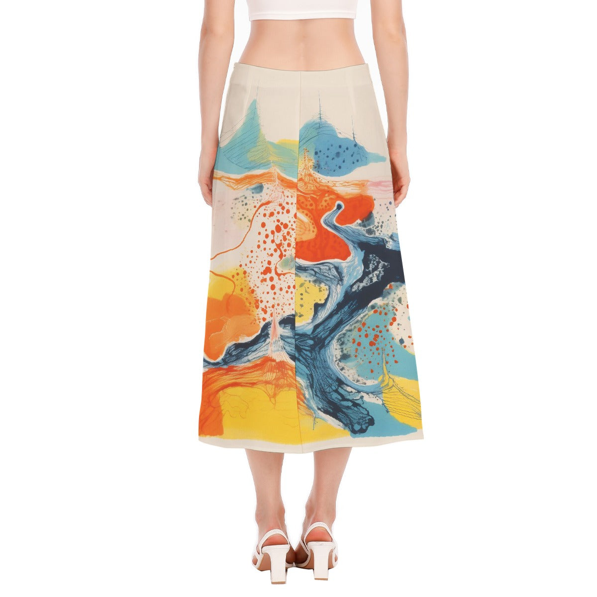 All-Over Print Women's High Slit Long Skirt