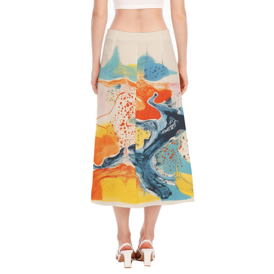 All-Over Print Women's High Slit Long Skirt