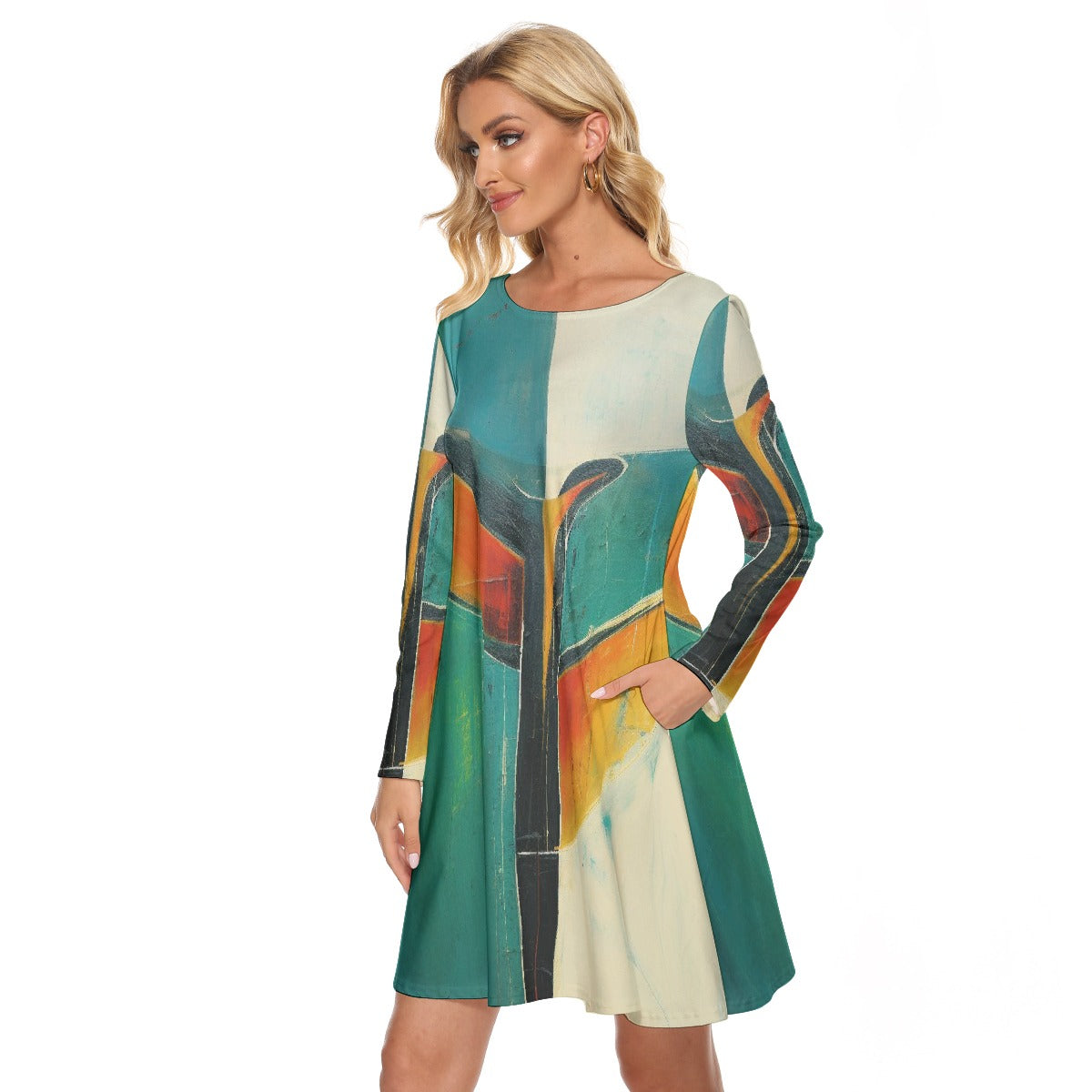 All-Over Print Women's Crew Neck Dress