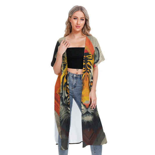 All-Over Print Women's Short Sleeve Cardigan