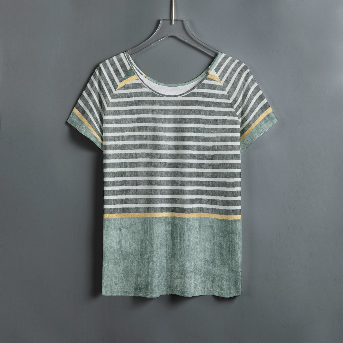 All-Over Print Women's Round Neck T-shirt With Raglan Sleeve