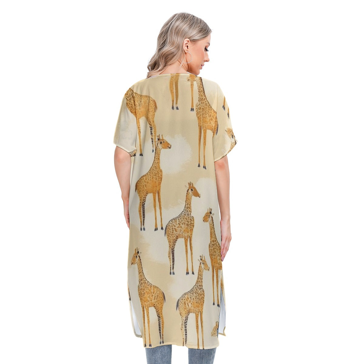 All-Over Print Women's Short Sleeve Cardigan