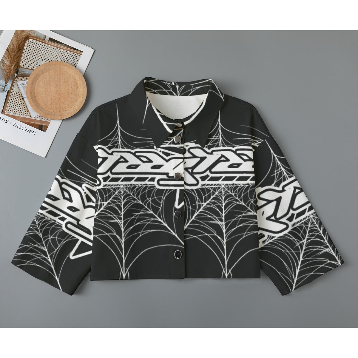 All-Over Print Women's Cropped Jacket | 245GSM Cotton