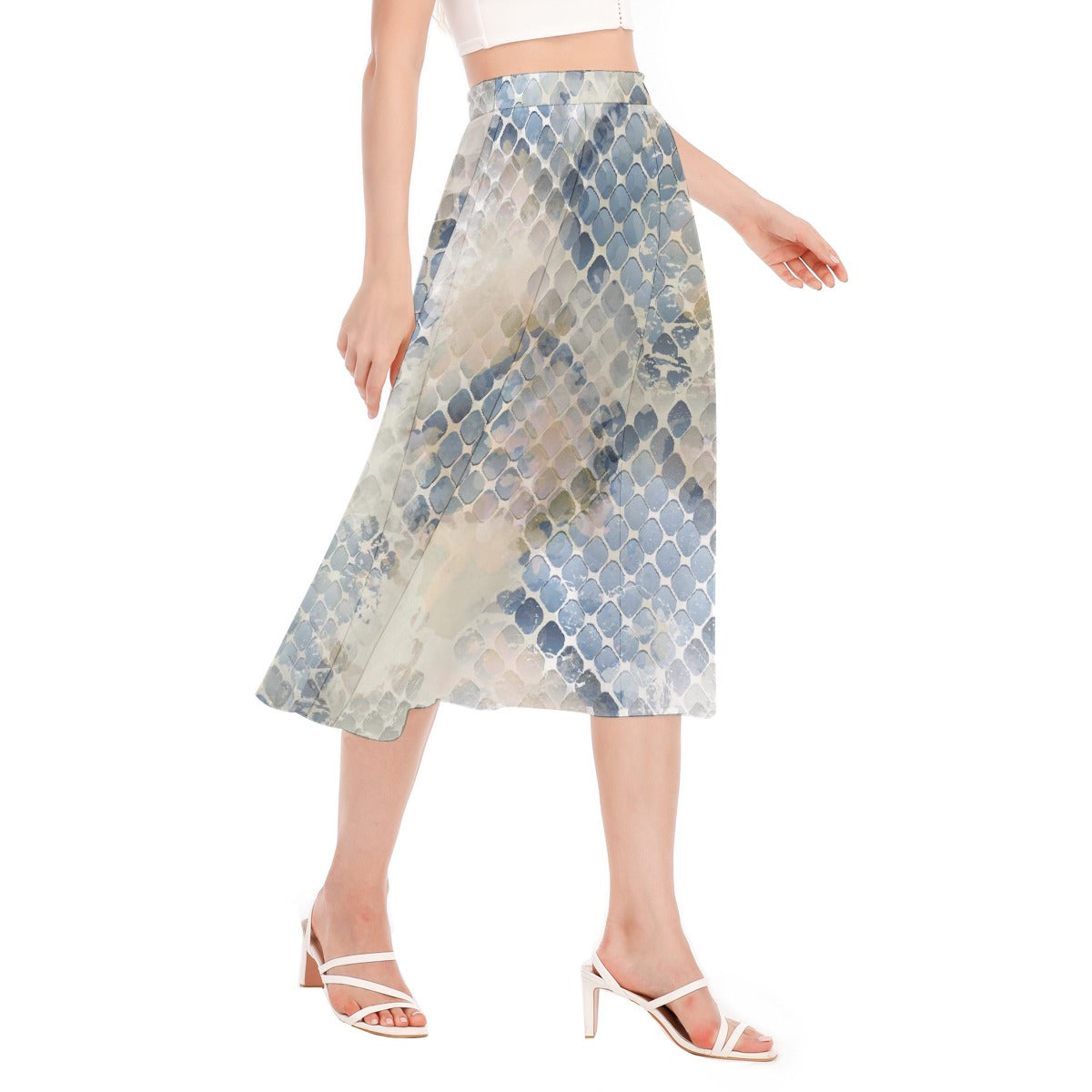 All-Over Print Women's Long Section Chiffon Skirt