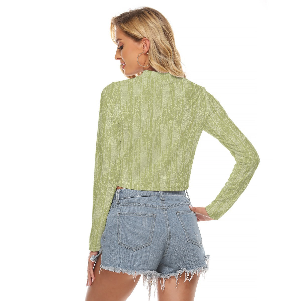 All-Over Print Women's Hollow Chest Keyhole Tight Crop Top