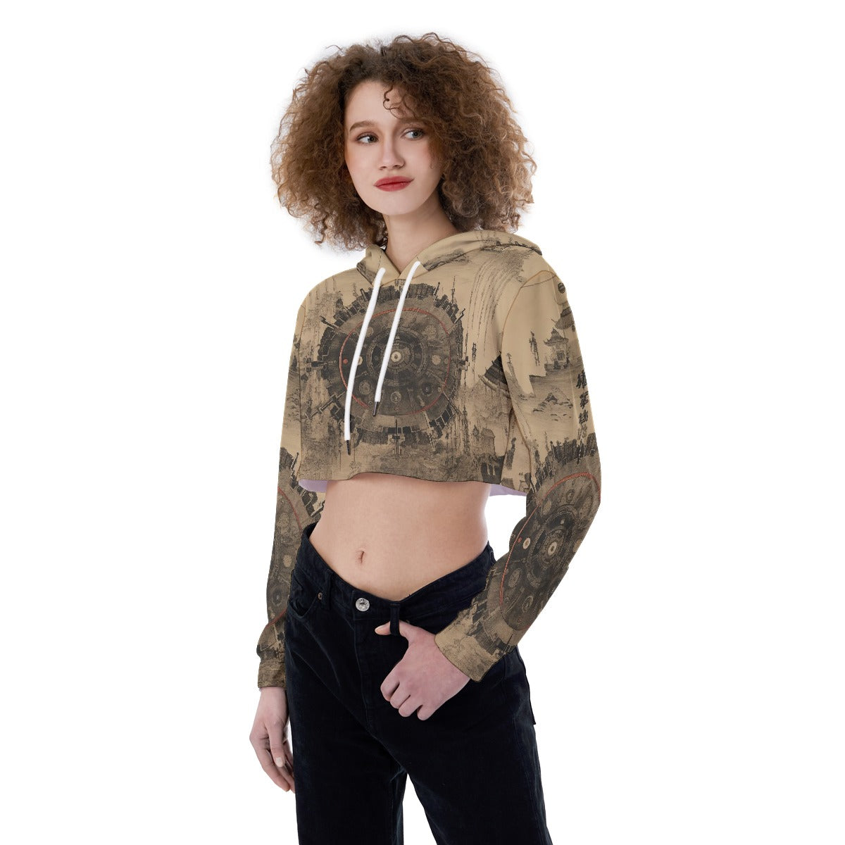All-Over Print Women's Crop Top Hoodie