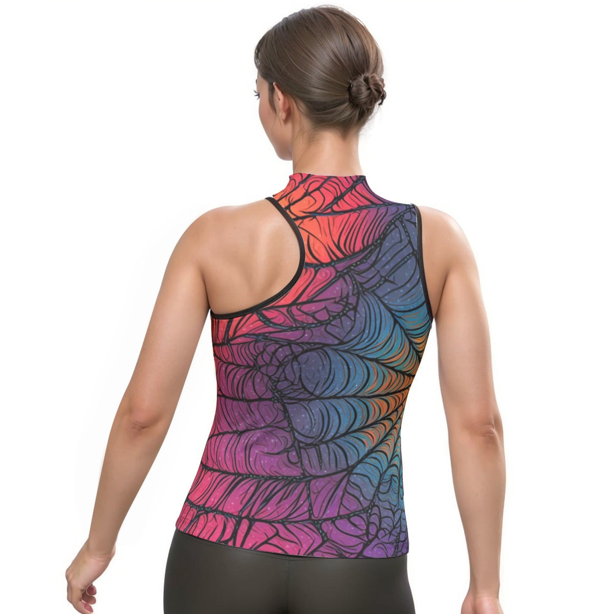 All-Over Print Women's Halter Sleeveless Asymmetrical Tank Top