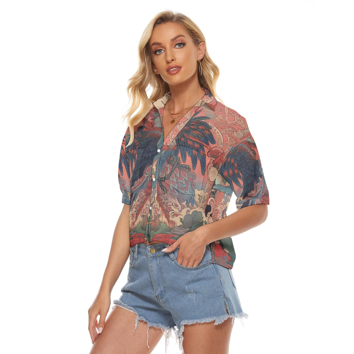 All-Over Print Women's V-neck Shirts
