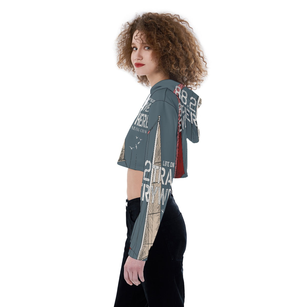 All-Over Print Women's Crop Top Hoodie