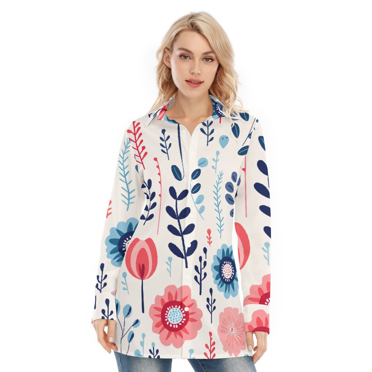 All-Over Print Women's Long Shirt