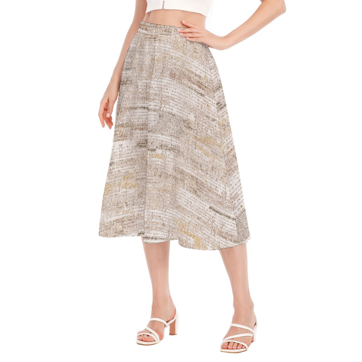 All-Over Print Women's Long Section Chiffon Skirt