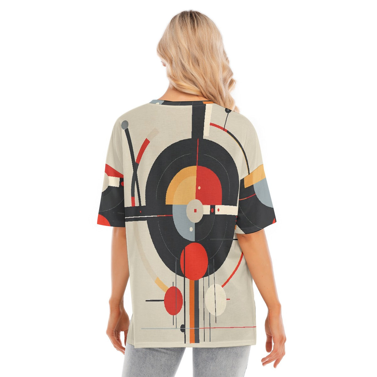 All-Over Print Women's Short Sleeves T-shirt With Hem Split