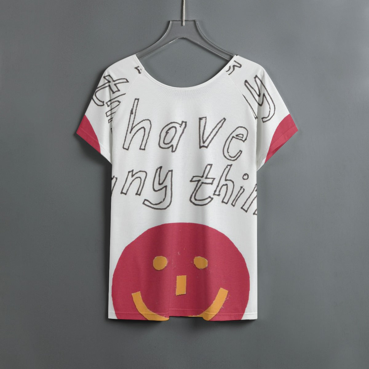 All-Over Print Women's Round Neck T-shirt With Raglan Sleeve
