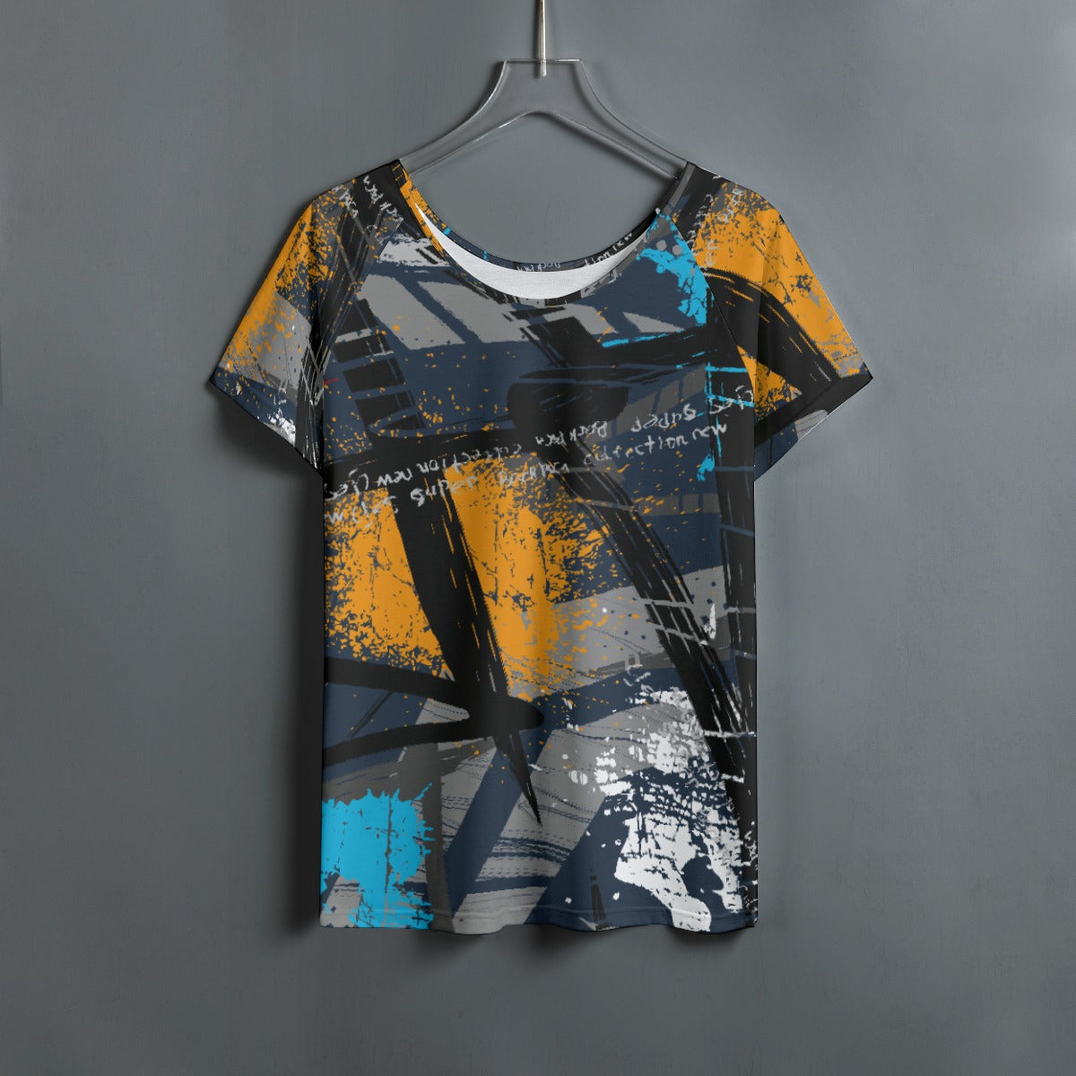 All-Over Print Women's Round Neck T-shirt With Raglan Sleeve