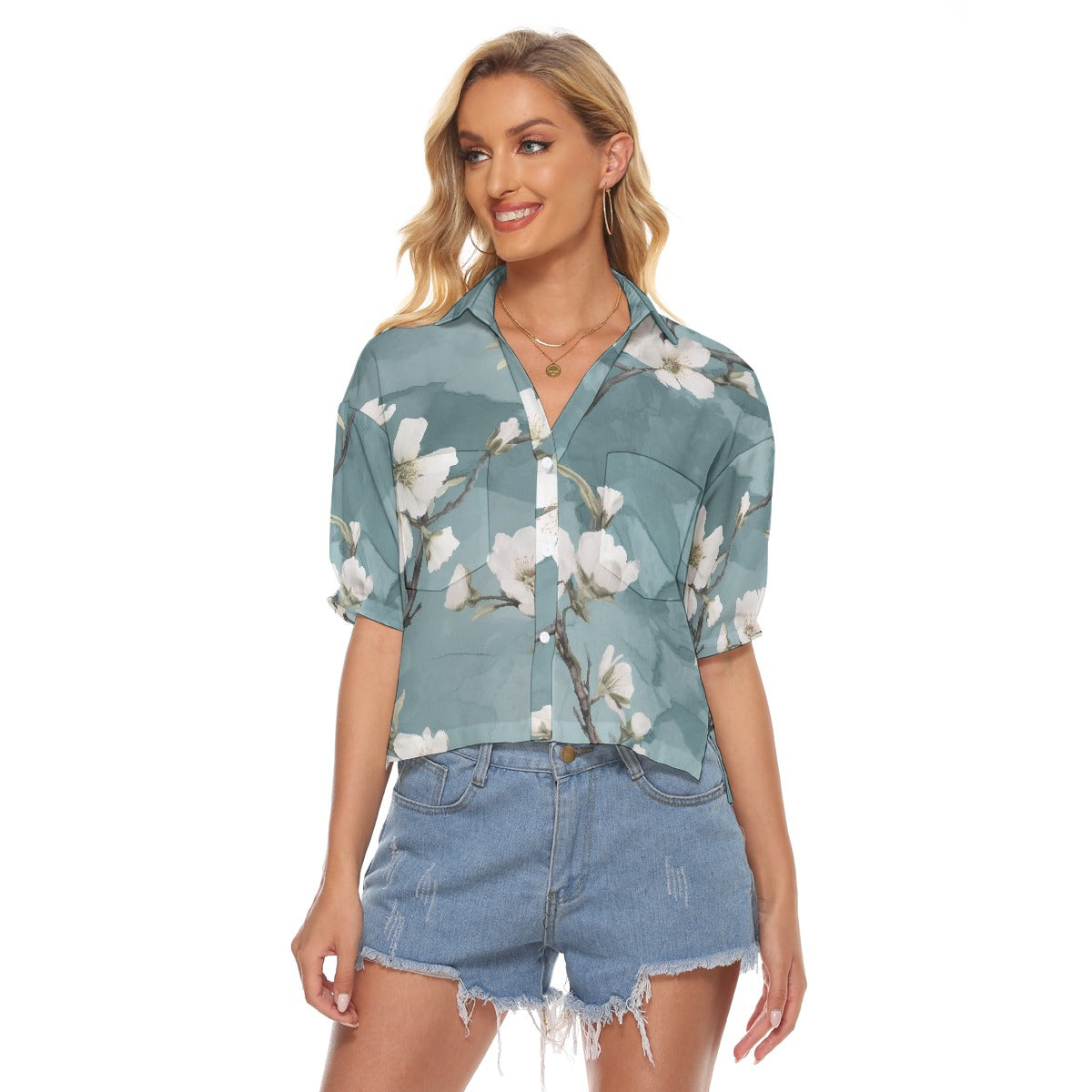 All-Over Print Women's V-neck Shirts