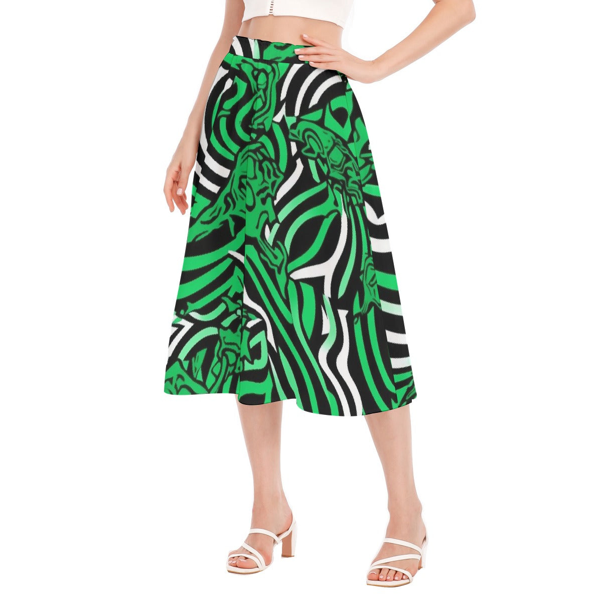 All-Over Print Women's Long Section Chiffon Skirt
