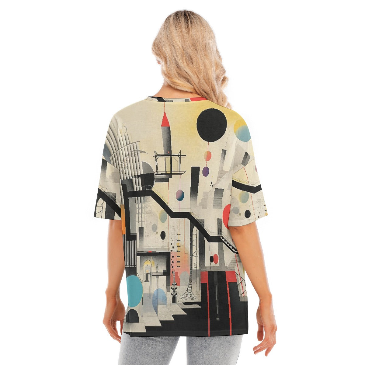 All-Over Print Women's Short Sleeves T-shirt With Hem Split