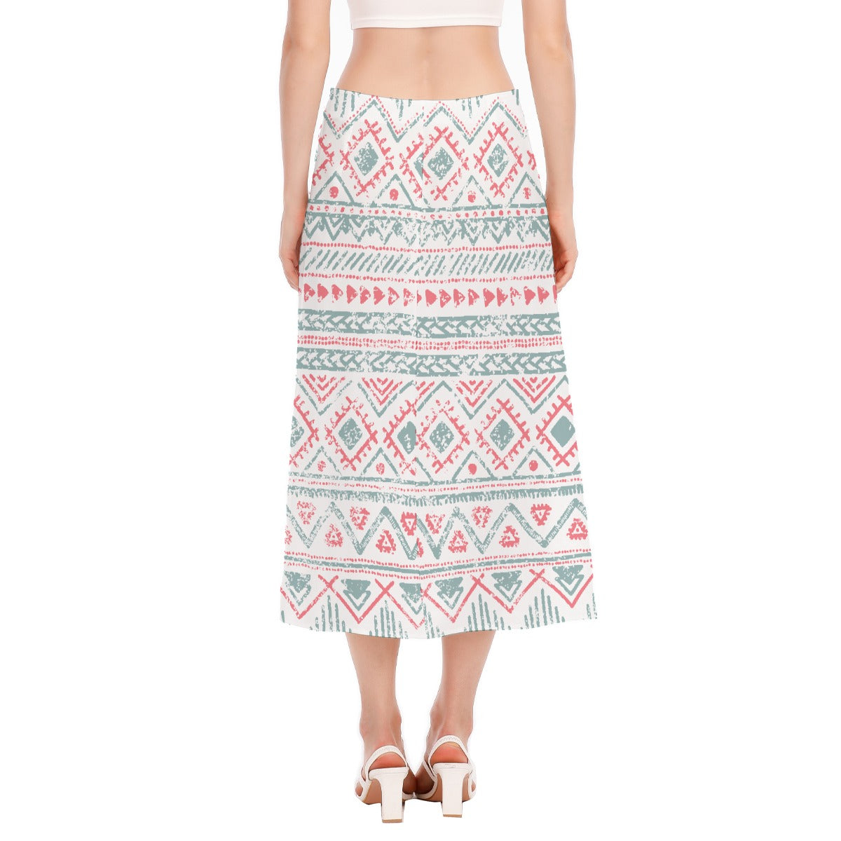All-Over Print Women's High Slit Long Skirt