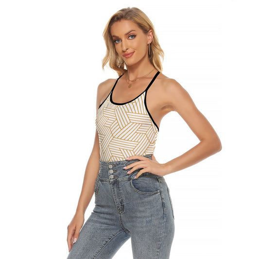 All-Over Print Women's Criss-Cross Open Back Tank Top