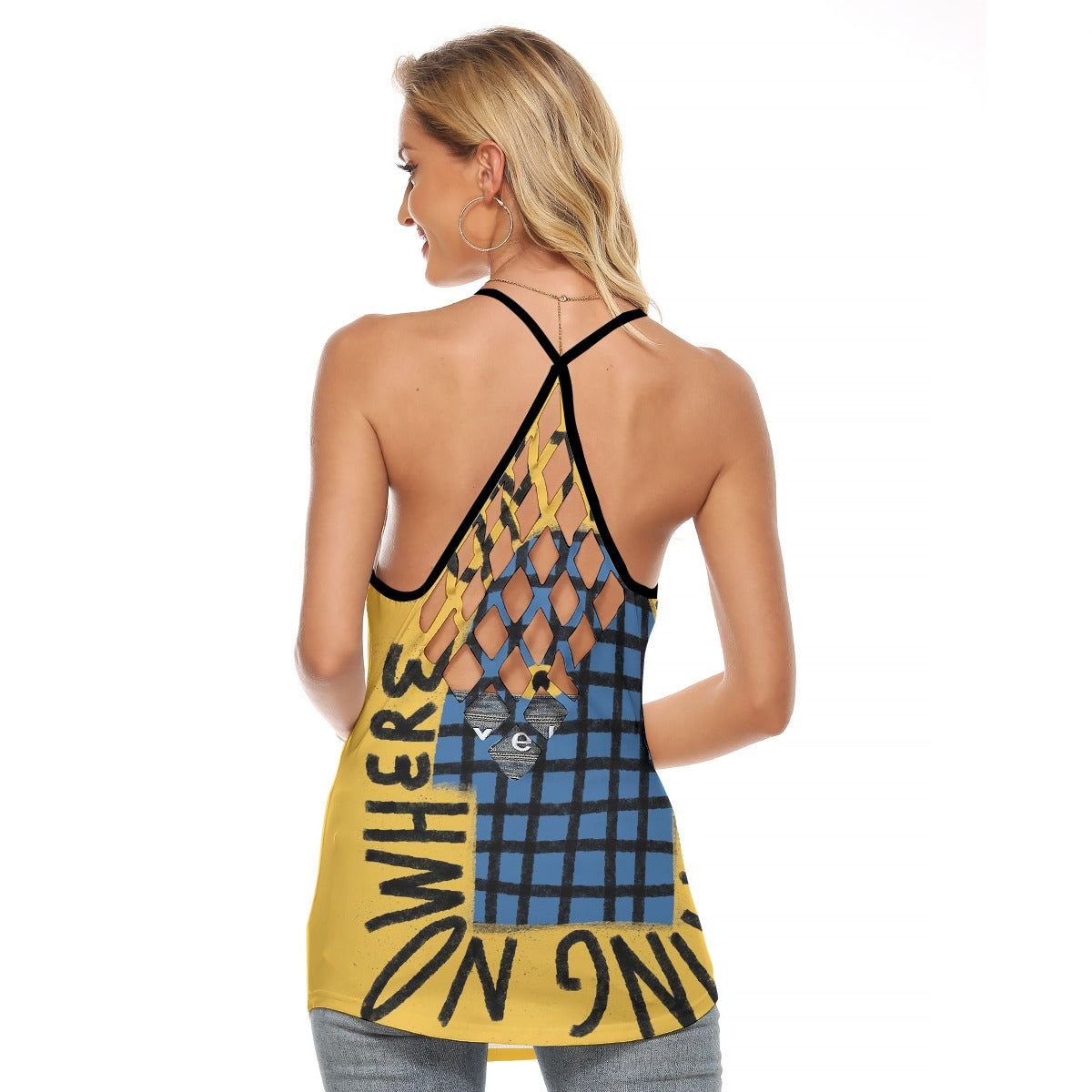 All-Over Print Women's Criss-Cross Open Back Tank Top