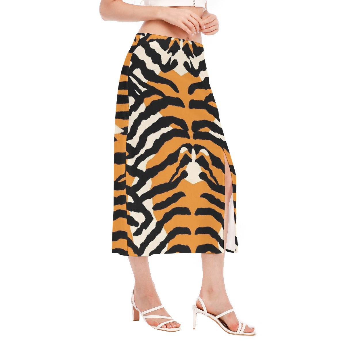 All-Over Print Women's High Slit Long Skirt