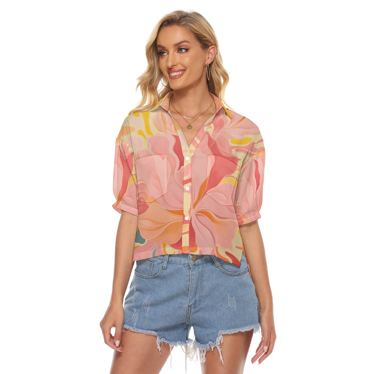 All-Over Print Women's V-neck Shirts