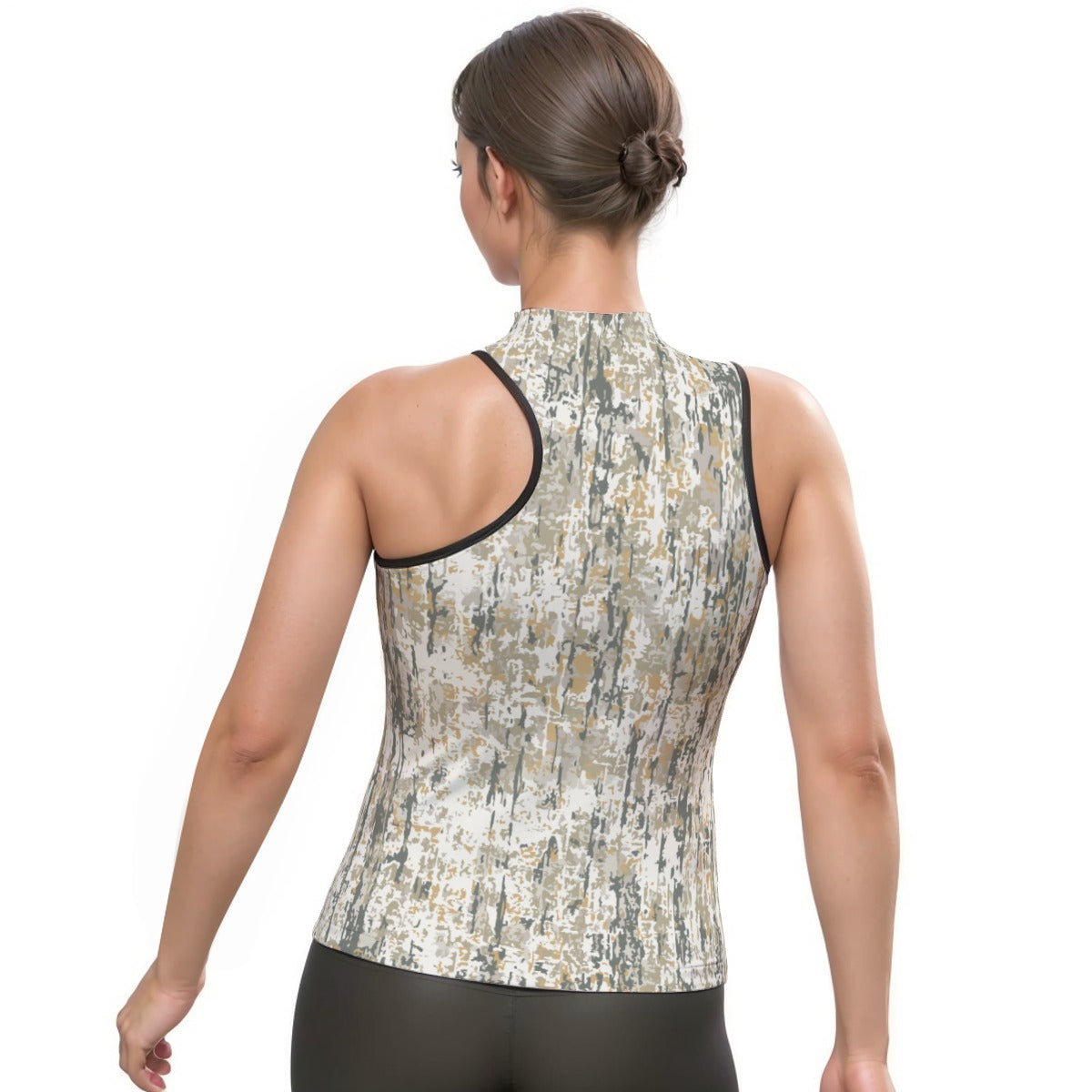 All-Over Print Women's Halter Sleeveless Asymmetrical Tank Top