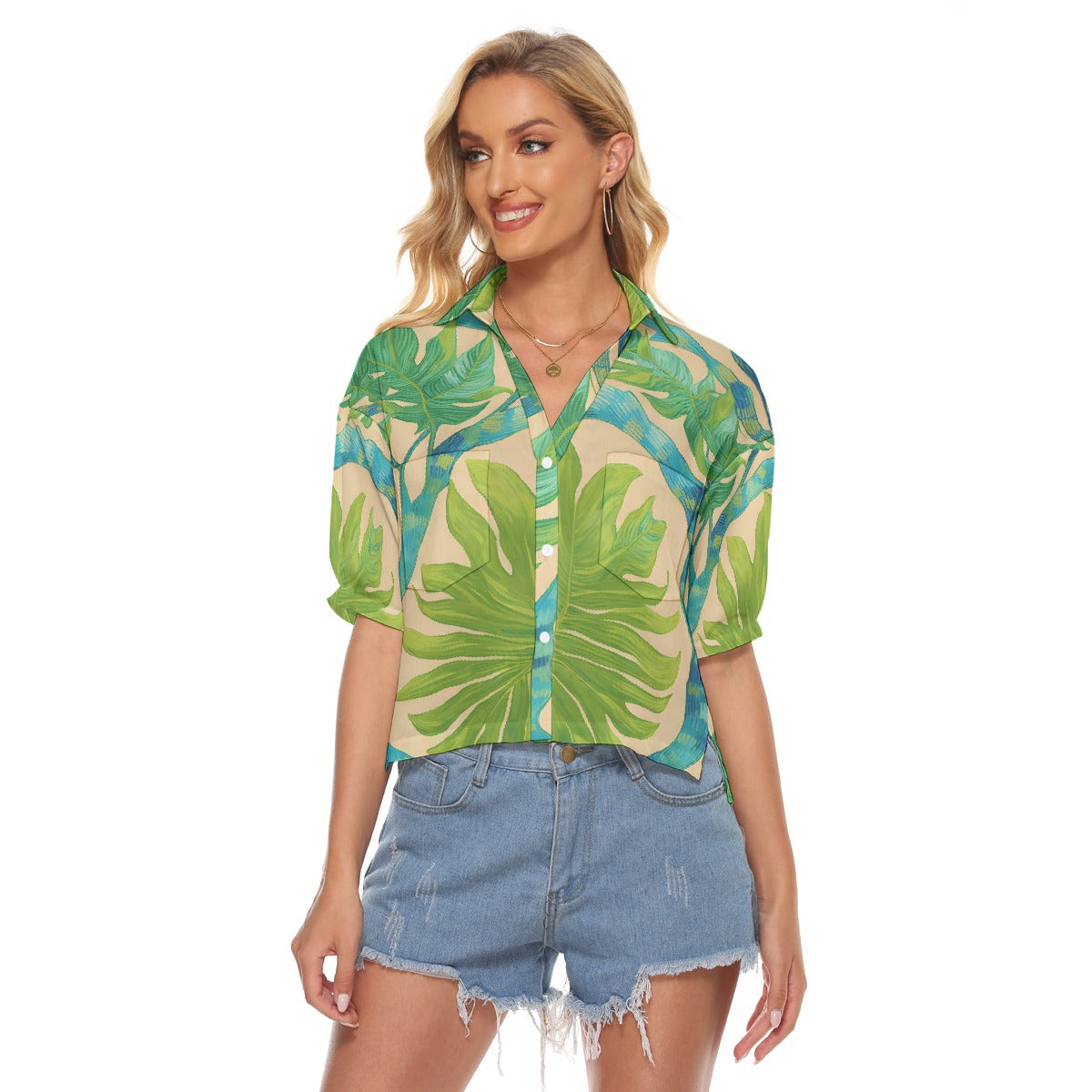 All-Over Print Women's V-neck Shirts