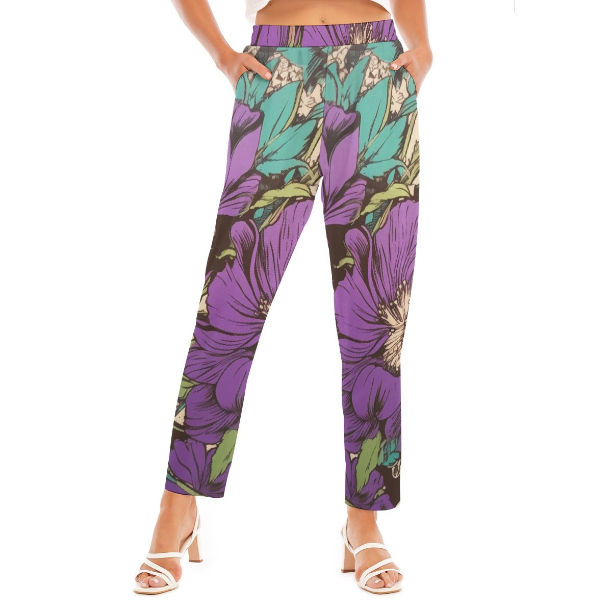 All-Over Print Women's Loose Straight-leg Pants