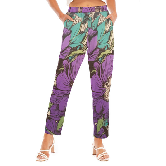 All-Over Print Women's Loose Straight-leg Pants