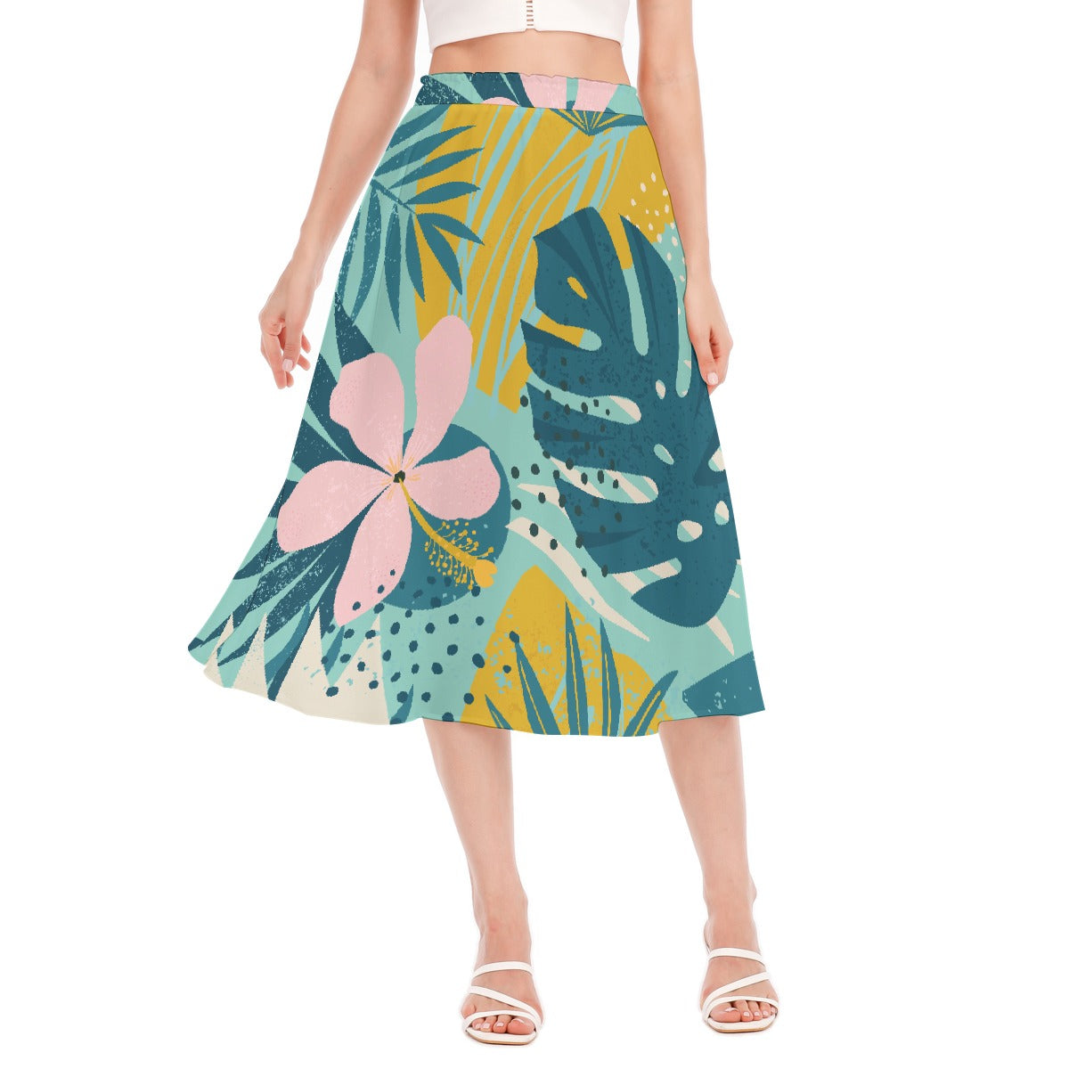 All-Over Print Women's Long Section Chiffon Skirt