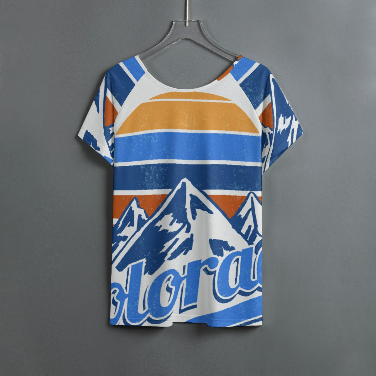 All-Over Print Women's Round Neck T-shirt With Raglan Sleeve