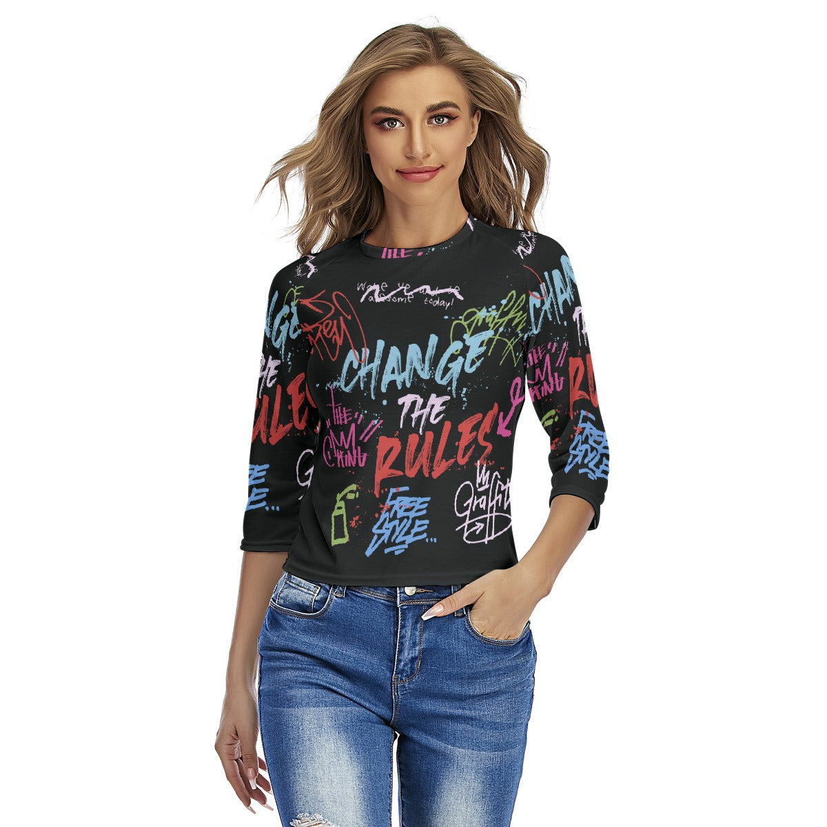 All-Over Print Women's Raglan Sleeves T-shirts