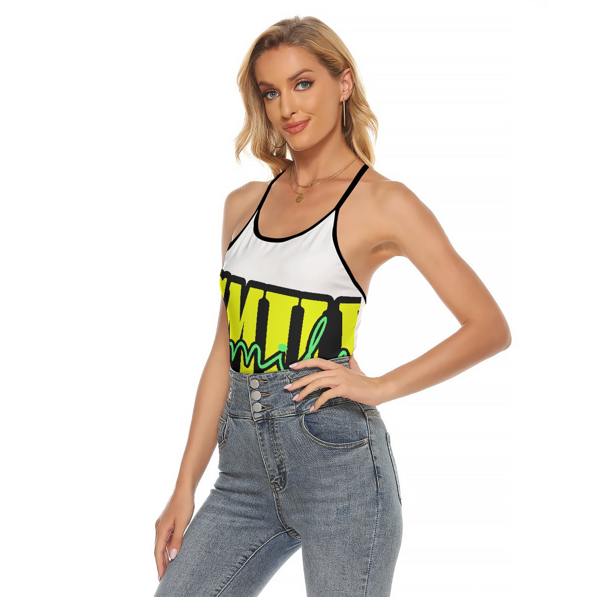 All-Over Print Women's Criss-Cross Open Back Tank Top