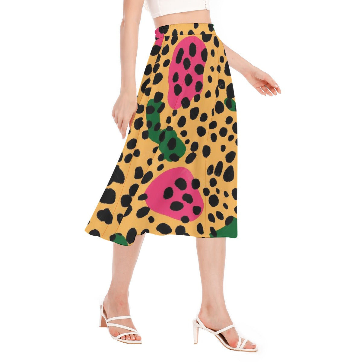 All-Over Print Women's Long Section Chiffon Skirt