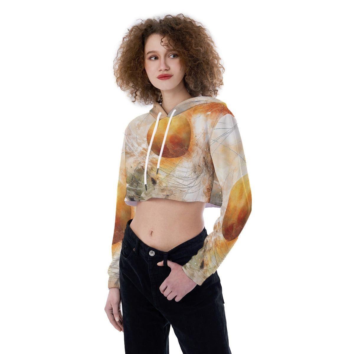 All-Over Print Women's Crop Top Hoodie