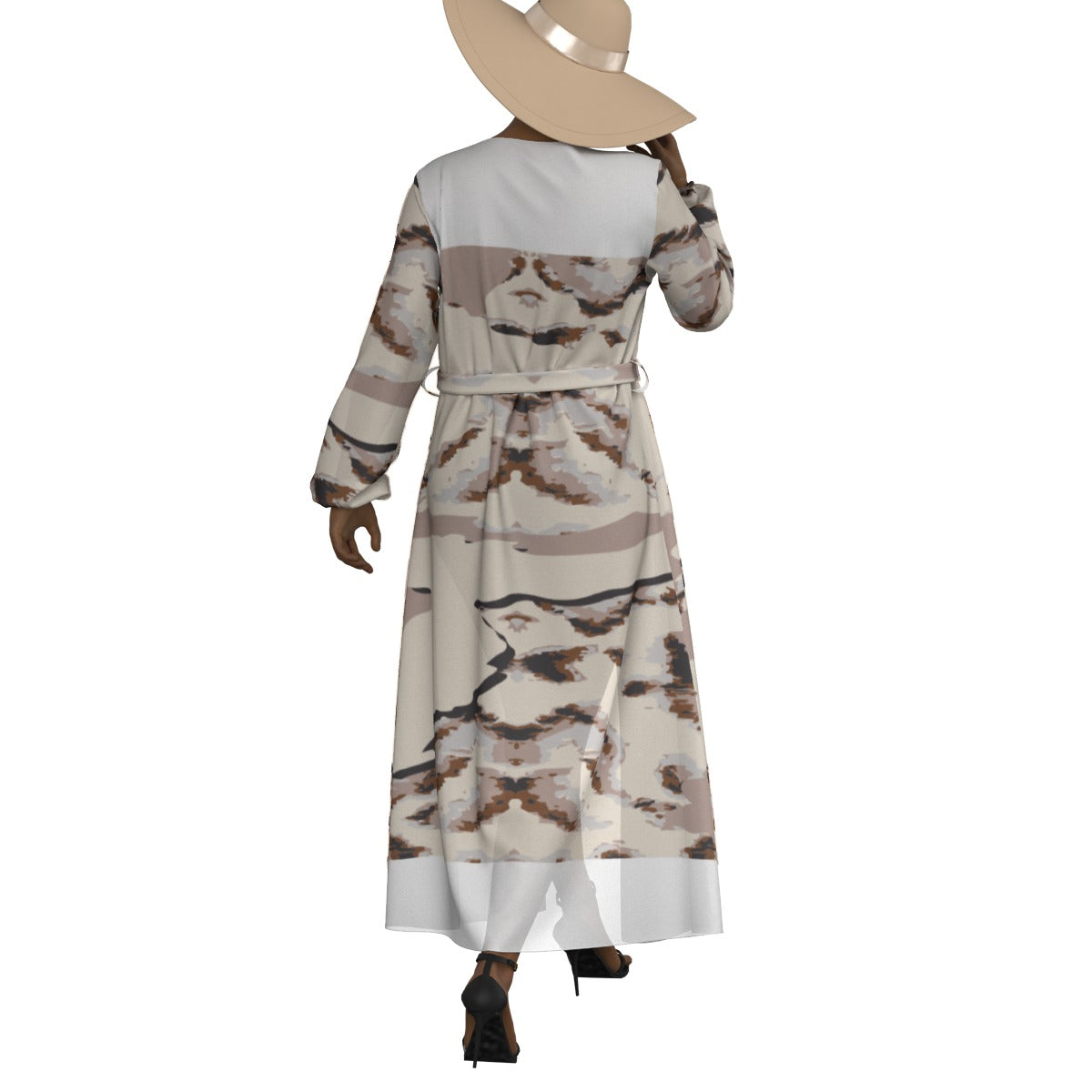 All-Over Print Women's Lace-up Chiffon Robe