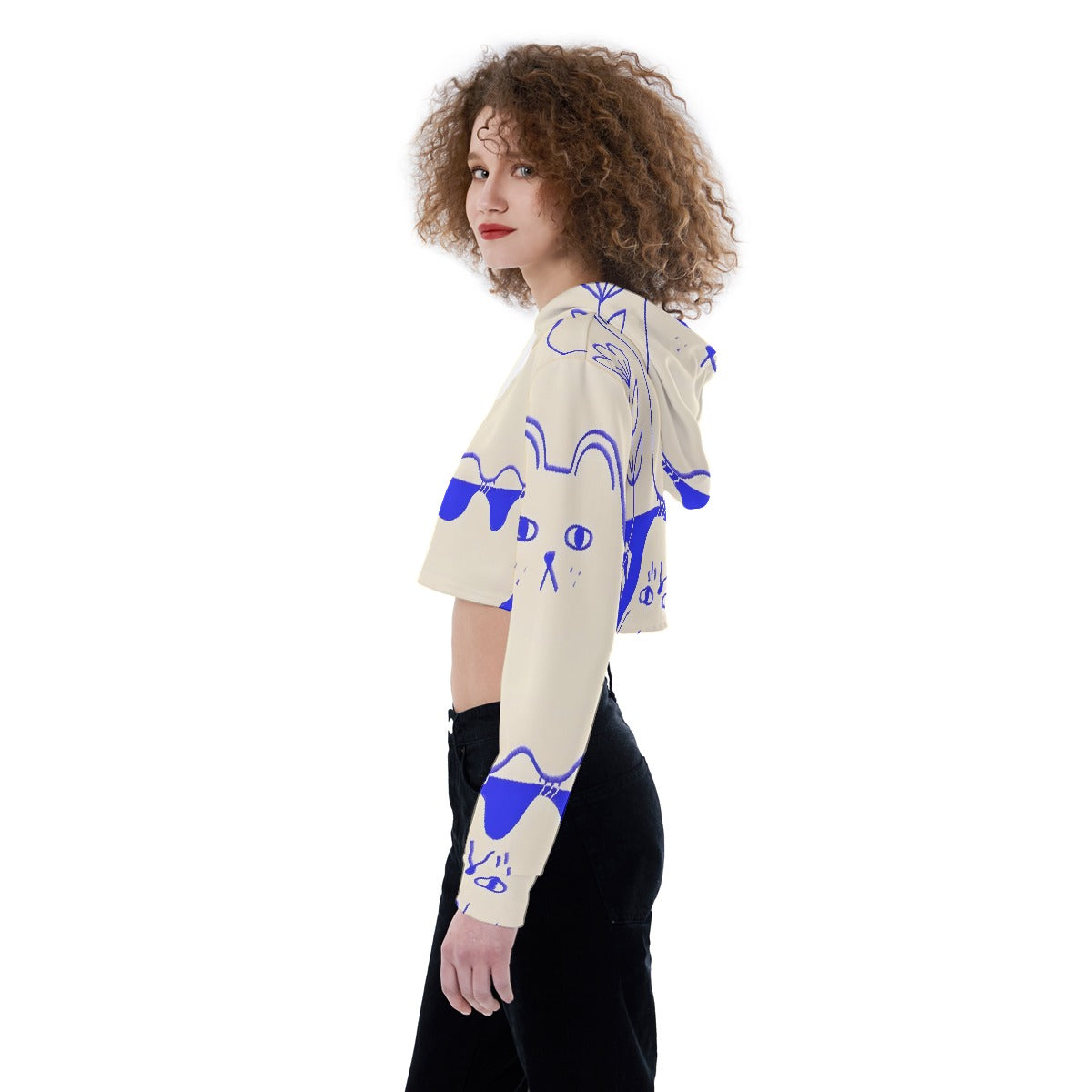 All-Over Print Women's Crop Top Hoodie