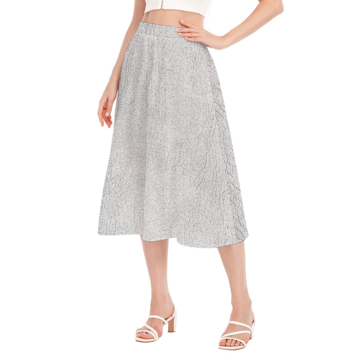All-Over Print Women's Long Section Chiffon Skirt