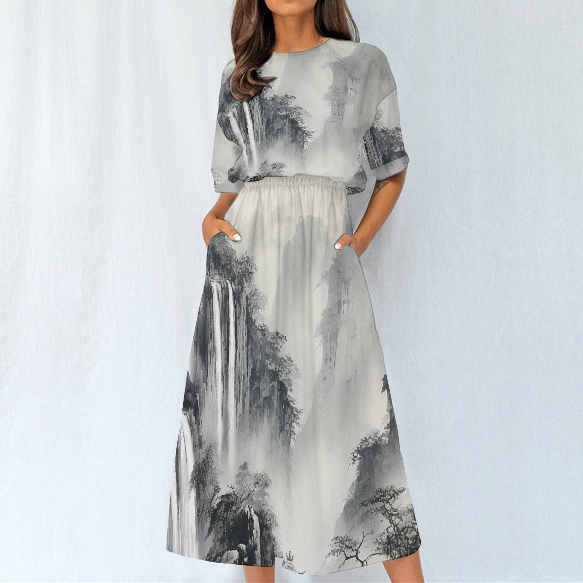 All-Over Print Women's Elastic Waist Dress