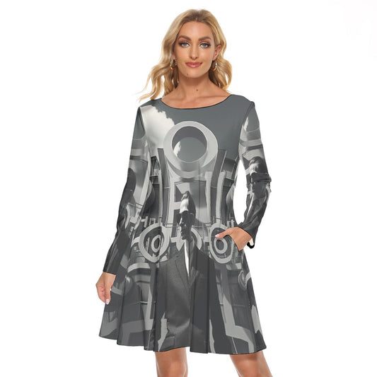 All-Over Print Women's Crew Neck Dress