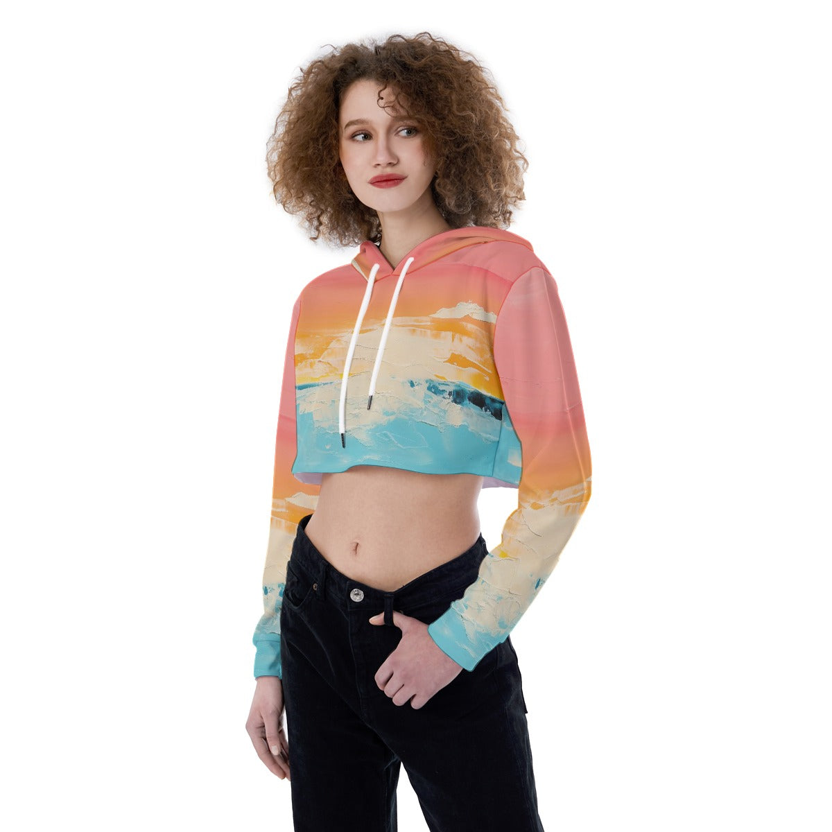 All-Over Print Women's Crop Top Hoodie