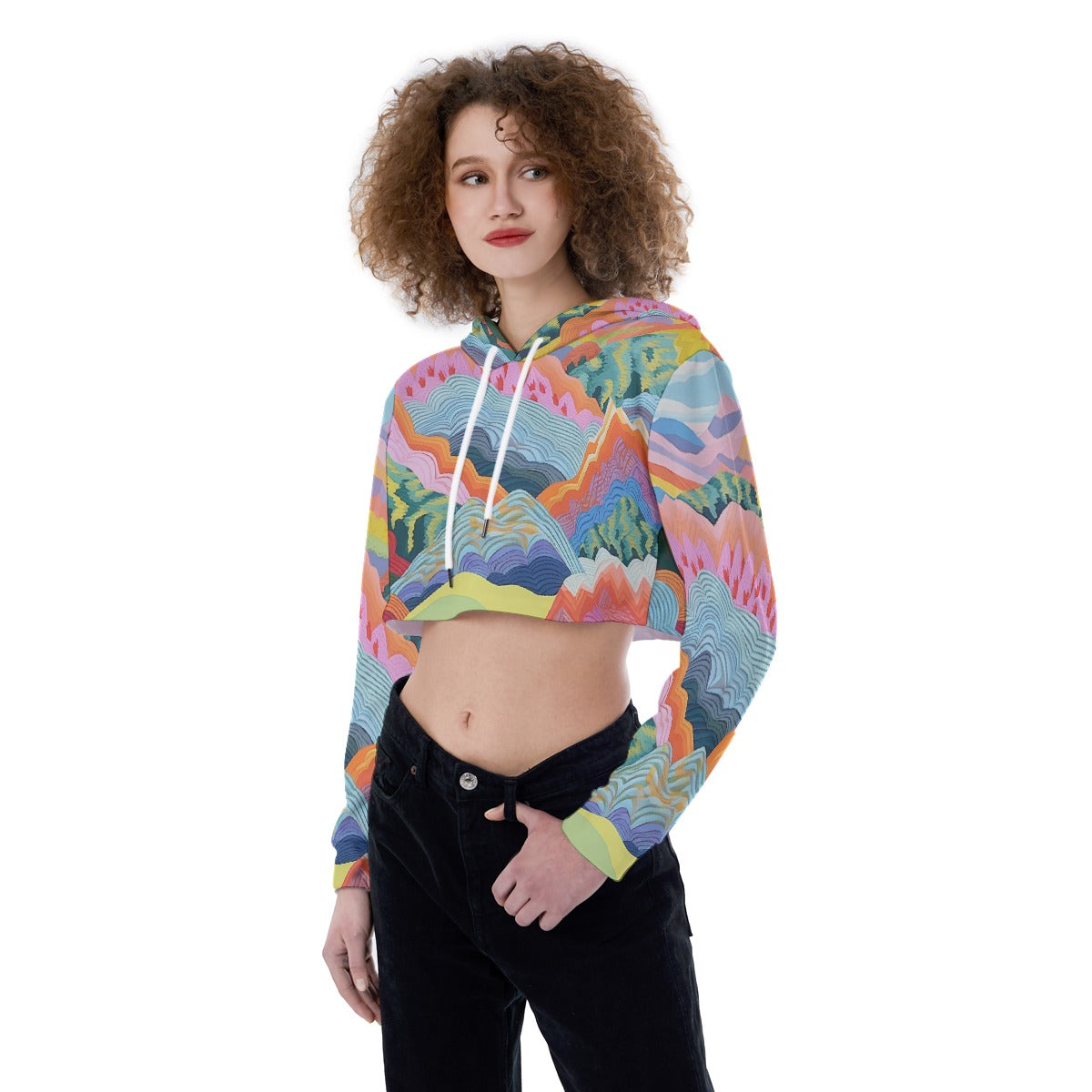 All-Over Print Women's Crop Top Hoodie