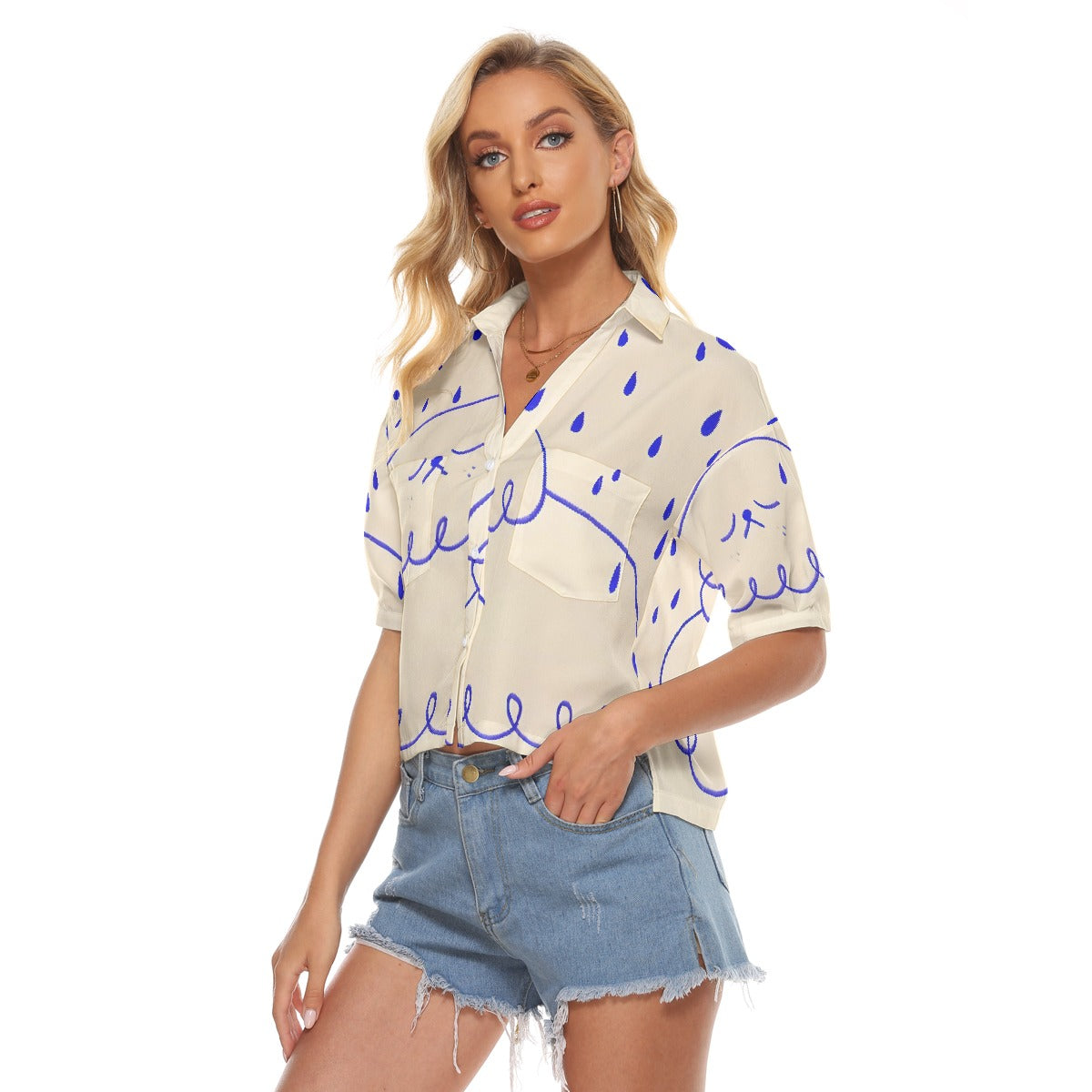 All-Over Print Women's V-neck Shirts