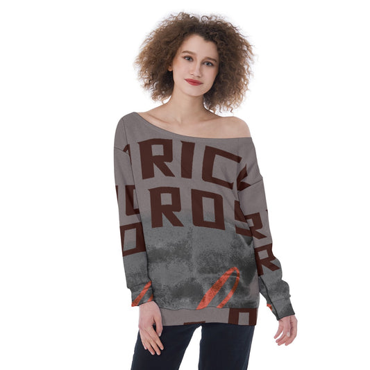 All-Over Print Oversized Women's Off-Shoulder Sweatshirt